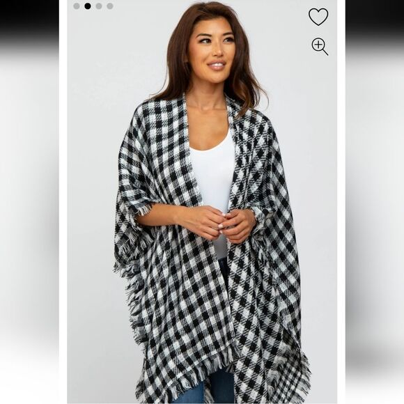 NWT Styline Houndstooth Poncho Shaw Wrap - Picture 12 of 12